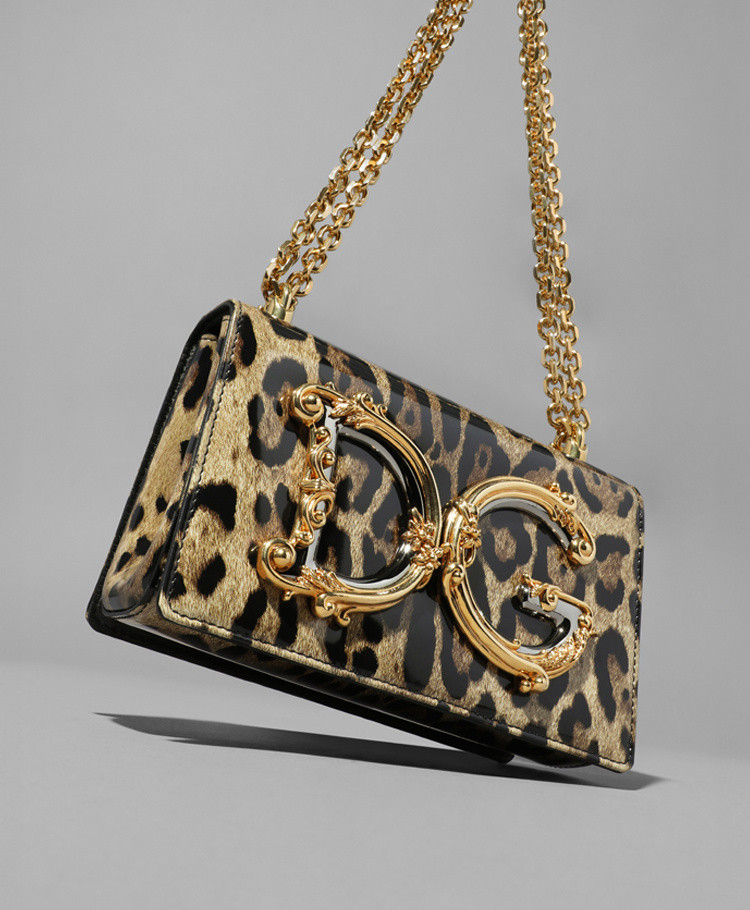 DOLCE & GABBANA DG Girls Leopard-Print Chain Shoulder Bag